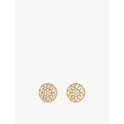 Apm Monaco Womens Soleil 18ct Yellow Gold-plated Metal Alloy And Zirconia Stud Earrings In Yellow Gold
