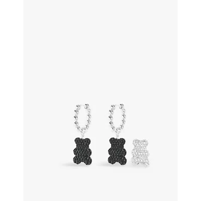 Apm Monaco Womens Baby Mood Yummy Bear Sterling-silver And Cubic Zirconia Hoop Earrings In Silver