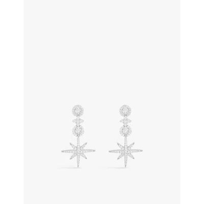 Apm Monaco Womens Pavé Météorites And Circles Sterling-silver And Cubic Zirconia Drop Earrings In Silver