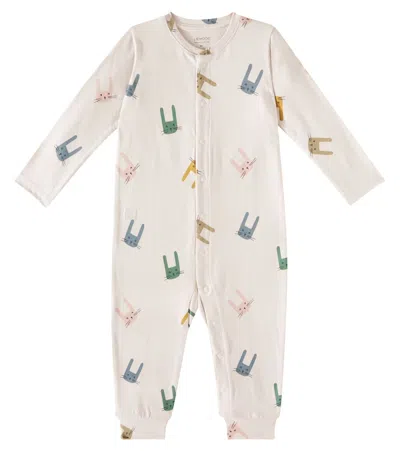 Liewood Baby Birk Printed Cotton-blend Onesie In Beige