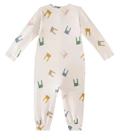 Liewood Baby Birk Printed Cotton-blend Onesie In Beige