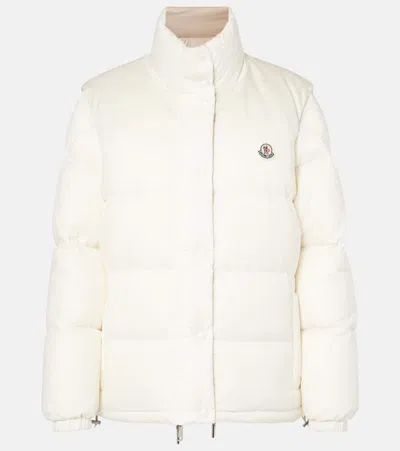 Moncler Verone Reversible Twill-jacquard Trimmed Quilted Shell Down Jacket In White