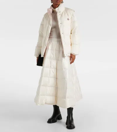 Moncler Verone Reversible Twill-jacquard Trimmed Quilted Shell Down Jacket In White