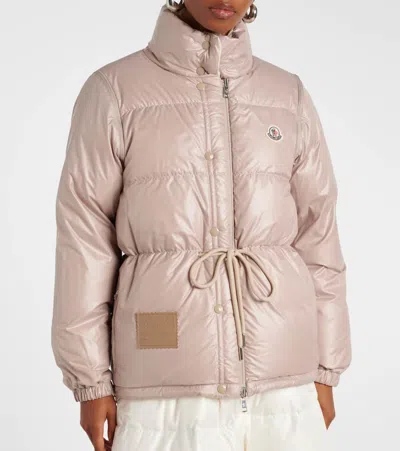 Moncler Verone Reversible Twill-jacquard Trimmed Quilted Shell Down Jacket In White