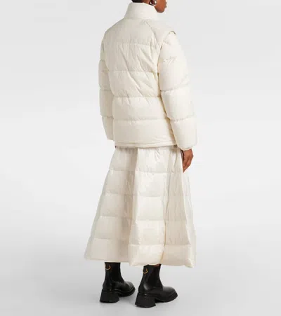 Moncler Verone Reversible Twill-jacquard Trimmed Quilted Shell Down Jacket In White