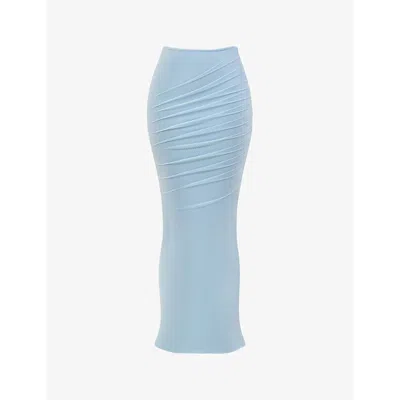 Shop Mistress Rocks Womens Creme Brulee Tie-waist High-rise Stretch-woven Maxi Skirt