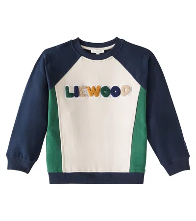 Shop Liewood Aude Placement Cotton Jersey Sweatshirt In Brown