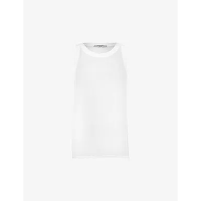 Allsaints Womens White Rina Round-neck Sleeveless Stretch-woven Tank In White