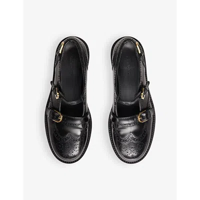 Sandro Buckle-detail Brogues In Noir / Gris