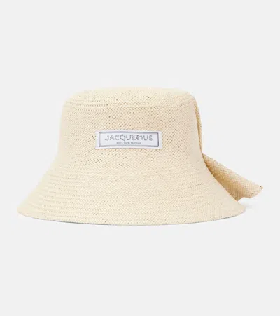 Jacquemus La Chapeau Vela Paper Bucket Hat In Beige
