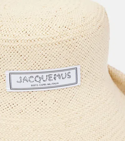 Jacquemus La Chapeau Vela Paper Bucket Hat In Beige