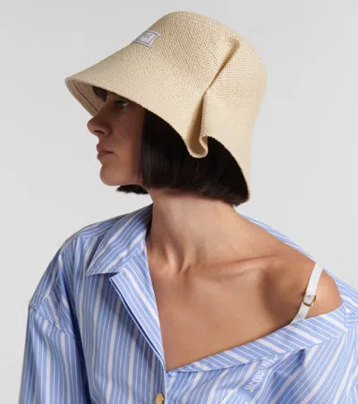 Jacquemus La Chapeau Vela Paper Bucket Hat In Beige