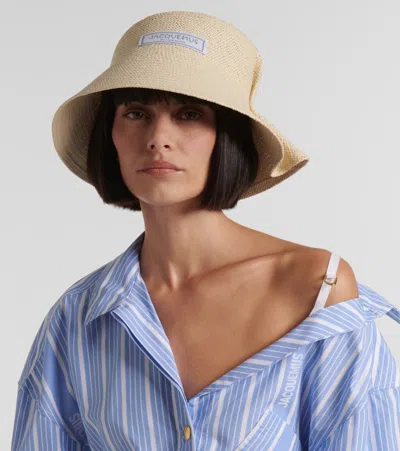 Jacquemus La Chapeau Vela Paper Bucket Hat In Beige