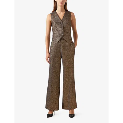 Lk Bennett Womens Cre-ecru V-neck Sleeveless Woven Waistcoat In Cre-ecru