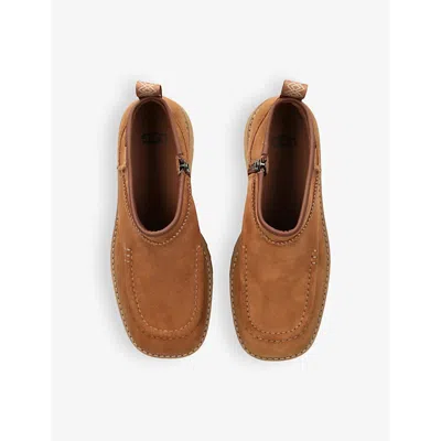 Ugg Ankle Boots High-heeled Platform Sole In Brown