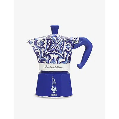 Bialetti White / Blue  X Dolce & Gabbana Moka Express Three-cup Aluminium Espresso Maker In White / Blue