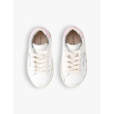 Golden Goose Silver Com Kids' Super Star Star-embroidered Leather Low-top Trainers Eur 20 / 4 Uk In Silver Com