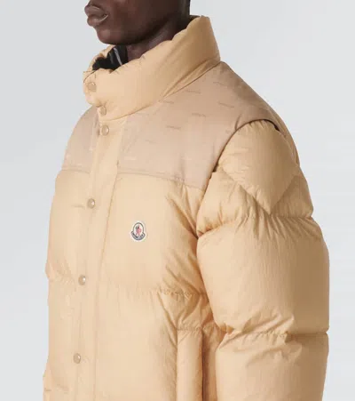 Moncler Reversible Convertible Canvas-trimmed Quilted Shell Down Jacket In Beige