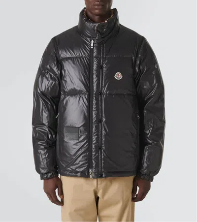 Moncler Reversible Convertible Canvas-trimmed Quilted Shell Down Jacket In Beige