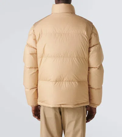 Moncler Reversible Convertible Canvas-trimmed Quilted Shell Down Jacket In Beige