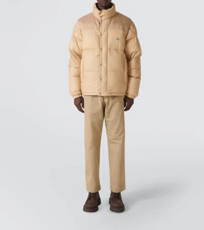 Moncler Reversible Convertible Canvas-trimmed Quilted Shell Down Jacket In Beige