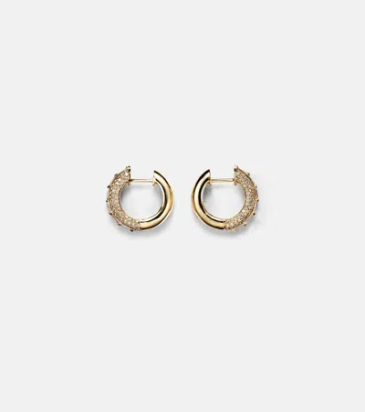 Shay Jewelry 18kt Gold Hoop Earrings With Diamonds In Gold