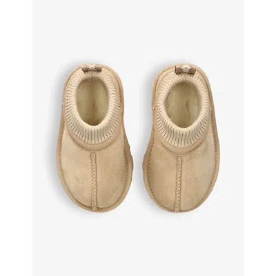 Ugg Kids' Classic Ultra Stretch Cuff Suede And Shearling Boot In Beige