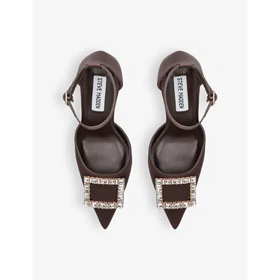 Steve Madden Satin Embellished Accession Pumps 100 In Brown