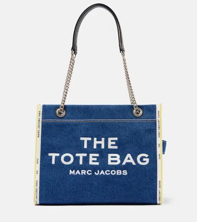 Marc Jacobs The Denim Chain Medium Tote Bag In Blue