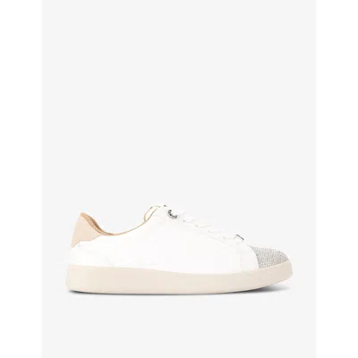 Kg Kurt Geiger Womens White Eliza Gem-embellished Faux-leather Low-top Trainers In White