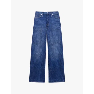 Maje Rhinestone-embellished Jeans In Bleus