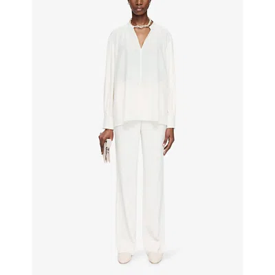 Joseph Silk Crepe De Chine Blondel Blouse In Ivory