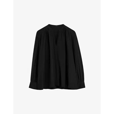 Joseph Silk Crepe De Chine Buci Blouse In Black