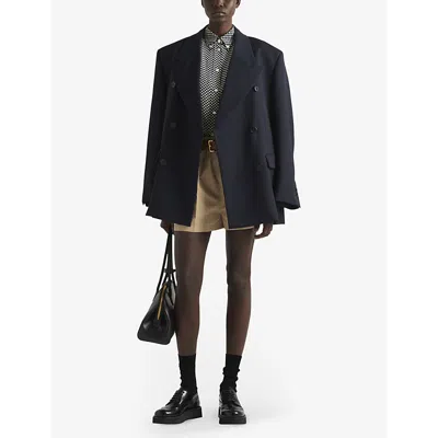 Prada Womens Neutral Elasticated-waist Cotton-poplin Shorts In Neutral