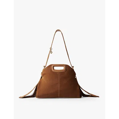 Maje Suede Miss M Bag In Bruns