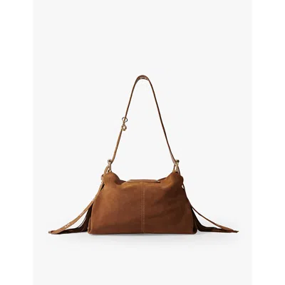 Maje Suede Miss M Bag In Bruns