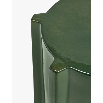 Serax Dark Green Marie Michielssen Pawn Geometric Stoneware Side Table 45.4cm In Dark Green
