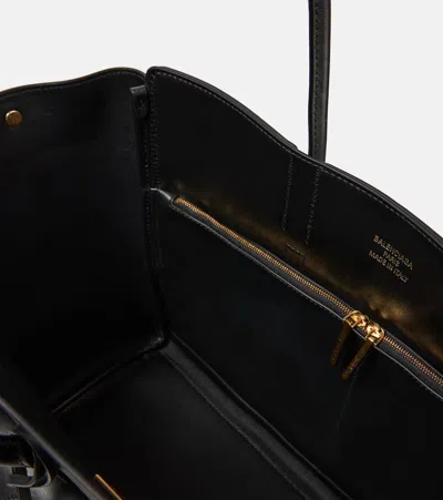 Balenciaga Women Black Leather Medium Carry All Bel Air Shopping Bag In Black