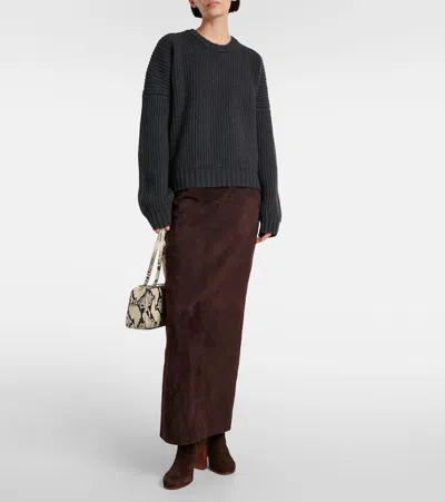 Khaite Manuela Ribbed-knit Cashmere Sweater In Black