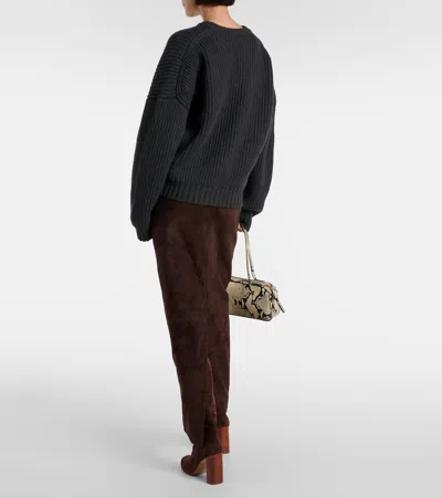 Khaite Manuela Ribbed-knit Cashmere Sweater In Black