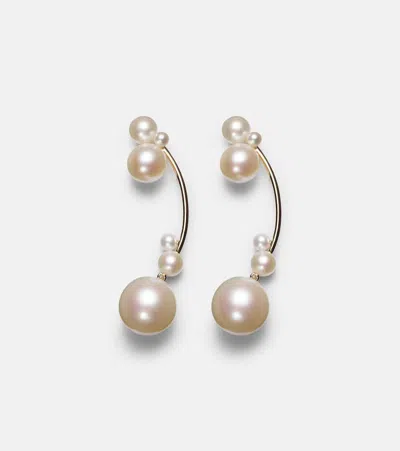 Sophie Bille Brahe Grand Stella 14kt Gold Single Earring With Pearls In Gold