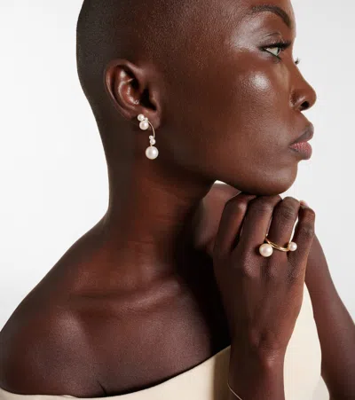 Sophie Bille Brahe Grand Stella 14kt Gold Single Earring With Pearls In Gold