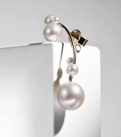 Sophie Bille Brahe Grand Stella 14kt Gold Single Earring With Pearls In Gold