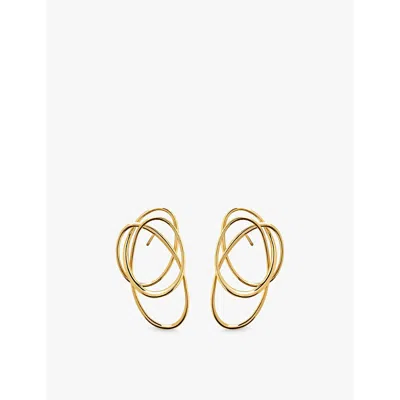 Monica Vinader Nura Wrap Drop Earrings In Yellow Gold