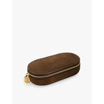 Monica Vinader Womens Brown Oval Suede Jewellery Box In Brown
