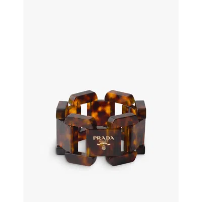 Prada Interlocking Clasp Bracelet In Neutral