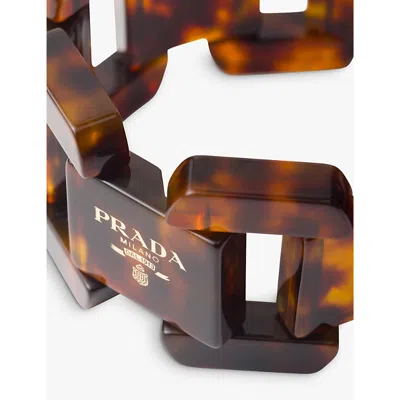 Prada Interlocking Clasp Bracelet In Neutral