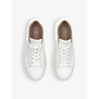 Chloé Lauren Leather Sneakers In White