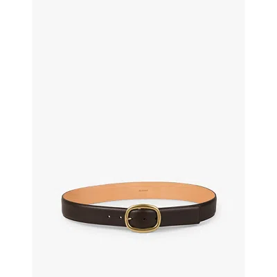 Shop Sandro Mens Bruns Oval-buckle Leather Belt