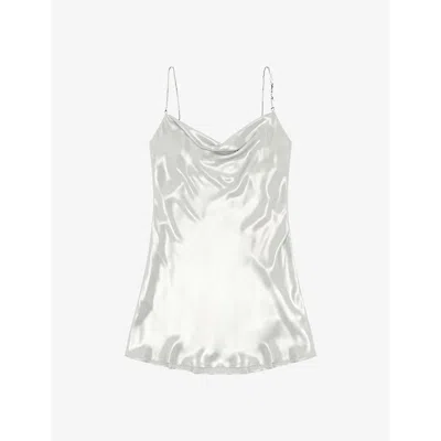 Diesel Short Metallic Dress With Cowl Neck In 91d